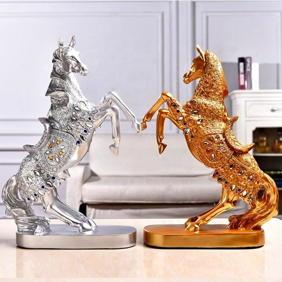 🦄🌈 Gold Decorative Stallion Bookends Décor Accents⭐️🦄 - Picture 2 of 7